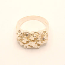 Load image into Gallery viewer, 925 Sterling Silver Diamond Cut Finish 9/16 Inch Wide, Sizes 8-13 Nugget Ring
