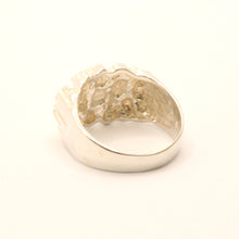 Load image into Gallery viewer, 925 Sterling Silver Diamond Cut Finish 9/16 Inch Wide, Sizes 8-13 Nugget Ring
