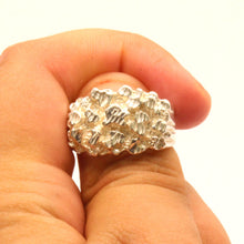 Load image into Gallery viewer, 925 Sterling Silver Diamond Cut Finish 9/16 Inch Wide, Sizes 8-13 Nugget Ring
