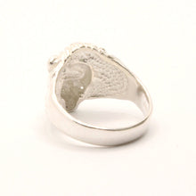 Load image into Gallery viewer, 925 Sterling Silver Diamond Cut Finish Lion Head 3/4 Inch Wide, Sizes 8-13 Ring
