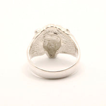 Load image into Gallery viewer, 925 Sterling Silver Diamond Cut Finish Lion Head 3/4 Inch Wide, Sizes 8-13 Ring
