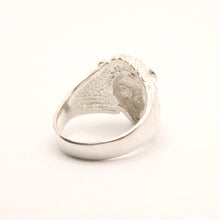 Load image into Gallery viewer, 925 Sterling Silver Diamond Cut Finish Lion Head 3/4 Inch Wide, Sizes 8-13 Ring
