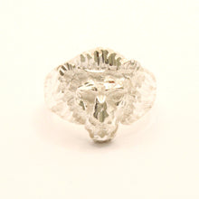 Load image into Gallery viewer, 925 Sterling Silver Diamond Cut Finish Lion Head 3/4 Inch Wide, Sizes 8-13 Ring
