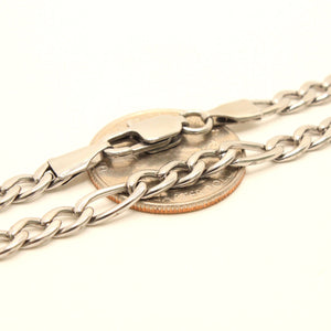 Stainless Steel Figaro Link 5.5mm Wide, Sizes 20-30 Inches Chain Necklace