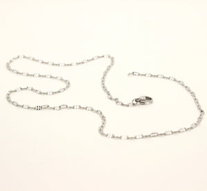 Stainless Steel Miniature Coffee Bean 2.5mm, Sizes 16-24 Inches Chain Necklace