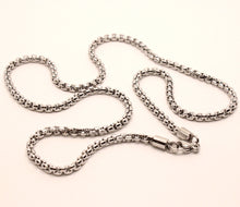 Load image into Gallery viewer, Stainless Steel 3.6mm, Sizes 18-24 Inches Cylindrical Round Box Chain Necklace
