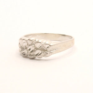 925 Sterling Silver Diamond Cut Finish Nugget Ring