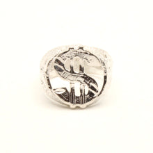 Load image into Gallery viewer, 925 Sterling Silver Detailed Dollar Sign Diamond Cut Finish 3/4 Inch Wide, Sizes 8-13 Ring
