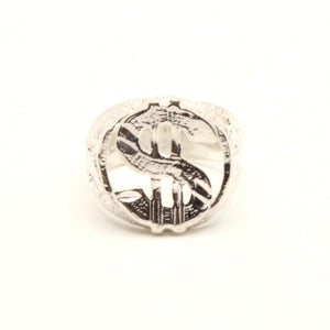 925 Sterling Silver Detailed Dollar Sign Diamond Cut Finish 3/4 Inch Wide, Sizes 8-13 Ring