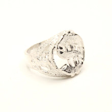 Load image into Gallery viewer, 925 Sterling Silver Detailed Dollar Sign Diamond Cut Finish 3/4 Inch Wide, Sizes 8-13 Ring
