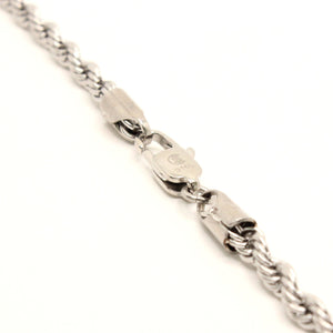 Stainless Steel Textured Rope 3/16 Inch Wide, Sizes 16-30 Inches Chain Necklace