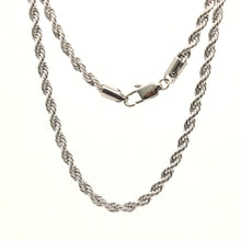 Load image into Gallery viewer, Stainless Steel Textured Rope 3/16 Inch Wide, Sizes 16-30 Inches Chain Necklace
