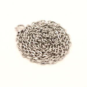 Stainless Steel Miniature Cable Link 3mm Wide, Sizes 16-24 Inches Chain Necklace