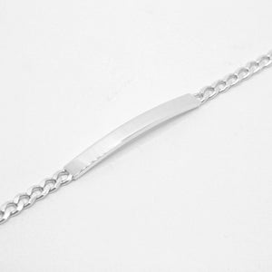 925 Sterling Silver 4mm Wide Personalized Custom Engraved Curb Link ID Bracelet