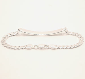 925 Sterling Silver 5mm Wide Personalized Custom Engraved Curb Link ID Bracelet