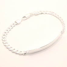 Load image into Gallery viewer, 925 Sterling Silver 5mm Wide Personalized Custom Engraved Curb Link ID Bracelet
