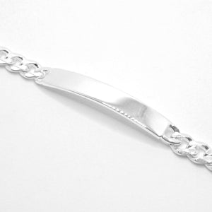 925 Sterling Silver 7mm Wide Personalized Custom Engraved Curb Link ID Bracelet