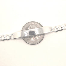 Load image into Gallery viewer, 925 Sterling Silver 7mm Wide Personalized Custom Engraved Curb Link ID Bracelet
