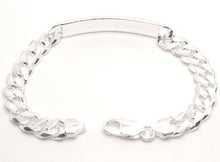 Load image into Gallery viewer, 925 Sterling Silver 8mm Personalized Custom Engraved Figaro Link ID Bracelet
