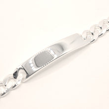 Load image into Gallery viewer, 925 Sterling Silver 9.5mm Wide Personalized Custom Engraved Figaro Link ID Bracelet
