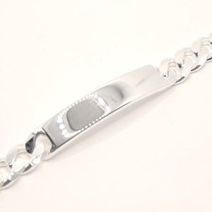 925 Sterling Silver 9.5mm Wide Personalized Custom Engraved Figaro Link ID Bracelet