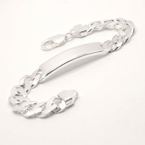 925 Sterling Silver 11mm Personalized Custom Engraved Figaro Link ID Bracelet