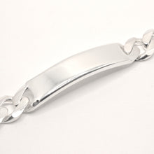 Load image into Gallery viewer, 925 Sterling Silver 11mm Personalized Custom Engraved Figaro Link ID Bracelet
