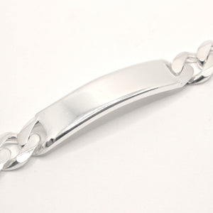 925 Sterling Silver 11mm Personalized Custom Engraved Figaro Link ID Bracelet