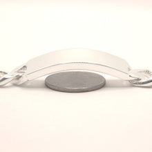 Load image into Gallery viewer, 925 Sterling Silver 12.5mm Personalized Custom Engraved Figaro Link ID Bracelet
