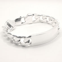 Load image into Gallery viewer, 925 Sterling Silver 12.5mm Personalized Custom Engraved Figaro Link ID Bracelet
