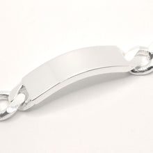 Load image into Gallery viewer, 925 Sterling Silver 12.5mm Personalized Custom Engraved Figaro Link ID Bracelet
