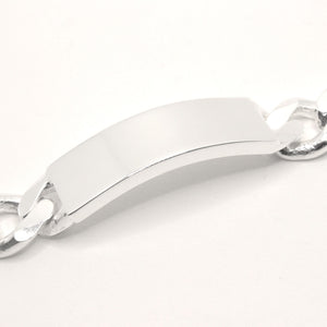 925 Sterling Silver 12.5mm Personalized Custom Engraved Figaro Link ID Bracelet