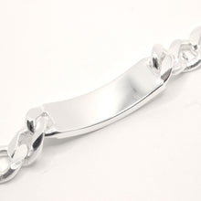 Load image into Gallery viewer, 925 Sterling Silver 12.5mm Personalized Custom Engraved Figaro Link ID Bracelet
