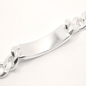 925 Sterling Silver 12.5mm Personalized Custom Engraved Figaro Link ID Bracelet