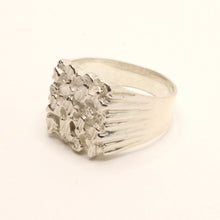 Load image into Gallery viewer, 925 Sterling Silver Detailed Square 5/8 Inch Wide Nugget Ring
