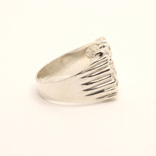 Load image into Gallery viewer, 925 Sterling Silver Detailed Square 5/8 Inch Wide Nugget Ring
