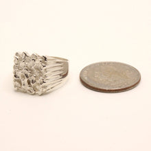 Load image into Gallery viewer, 925 Sterling Silver Detailed Square 5/8 Inch Wide Nugget Ring
