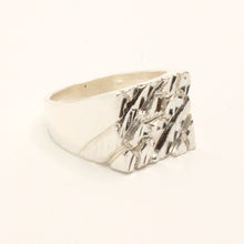 Load image into Gallery viewer, 925 Sterling Silver Thick Slanted Center Stripe 1/2 Inch Wide Nugget Ring
