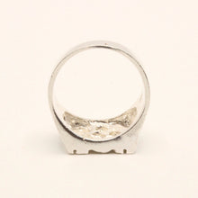 Load image into Gallery viewer, 925 Sterling Silver Thick Slanted Center Stripe 1/2 Inch Wide Nugget Ring
