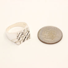 Load image into Gallery viewer, 925 Sterling Silver Thick Slanted Center Stripe 1/2 Inch Wide Nugget Ring
