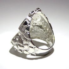 Load image into Gallery viewer, 925 Sterling Silver Large Dollar Sign Diamond Cut Finish Nugget Ring
