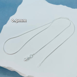 925 Sterling Silver Snake 0.9mm Chain Necklaces & Bracelets