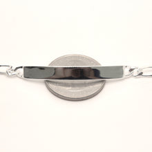 Load image into Gallery viewer, 925 Sterling Silver 5mm Personalized Custom Engraved Figaro Link ID Bracelet
