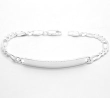 Load image into Gallery viewer, 925 Sterling Silver 5mm Personalized Custom Engraved Figaro Link ID Bracelet
