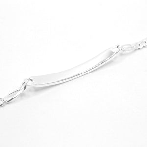 925 Sterling Silver 5mm Personalized Custom Engraved Figaro Link ID Bracelet