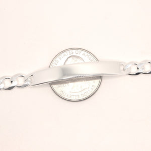 925 Sterling Silver 6mm Personalized Custom Engraved Figaro Link ID Bracelet