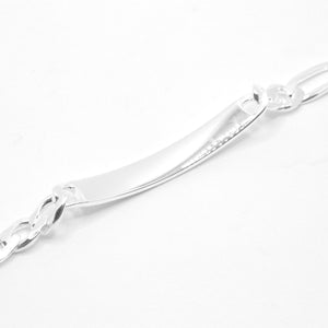 925 Sterling Silver 6mm Personalized Custom Engraved Figaro Link ID Bracelet