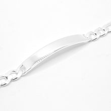 Load image into Gallery viewer, 925 Sterling Silver 6mm Personalized Custom Engraved Figaro Link ID Bracelet
