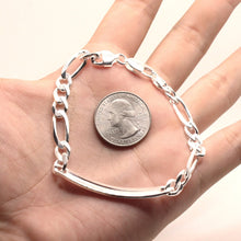 Load image into Gallery viewer, 925 Sterling Silver 6mm Personalized Custom Engraved Figaro Link ID Bracelet
