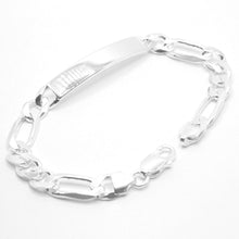 Load image into Gallery viewer, 925 Sterling Silver 8mm Personalized Custom Engraved Figaro Link ID Bracelet
